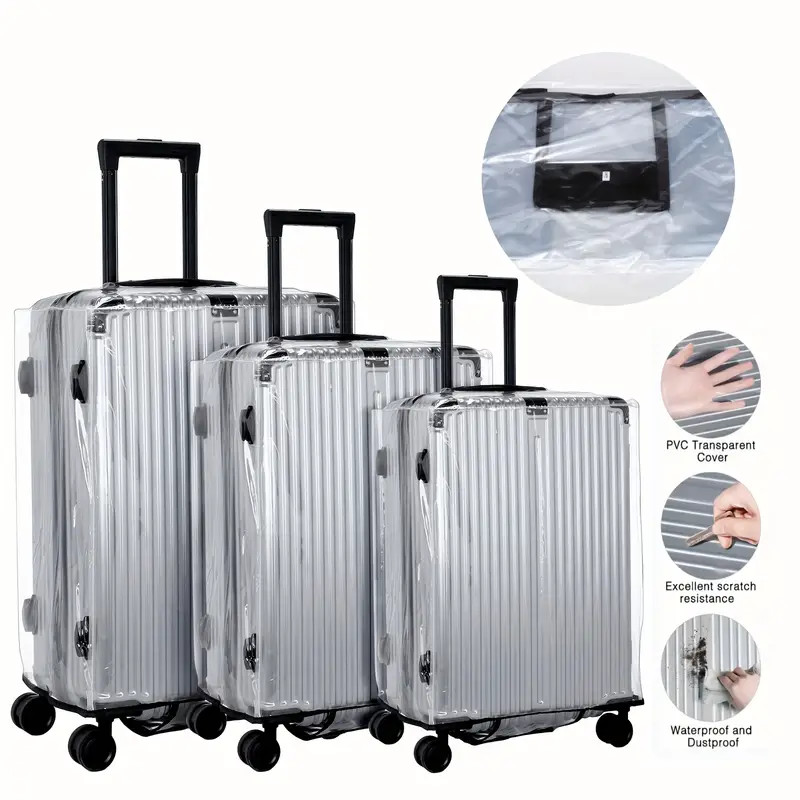 Luggage Protective Cover Transparent - กระเป๋าอุปกรณ์ป้องกันฝาครอบพีวีซี18-30นิ้วกระเป๋าเดินทางมีล้อลากกันฝุ่นอุปกรณ์คลุมกระเป๋าเดินทางใสกันน้ำ