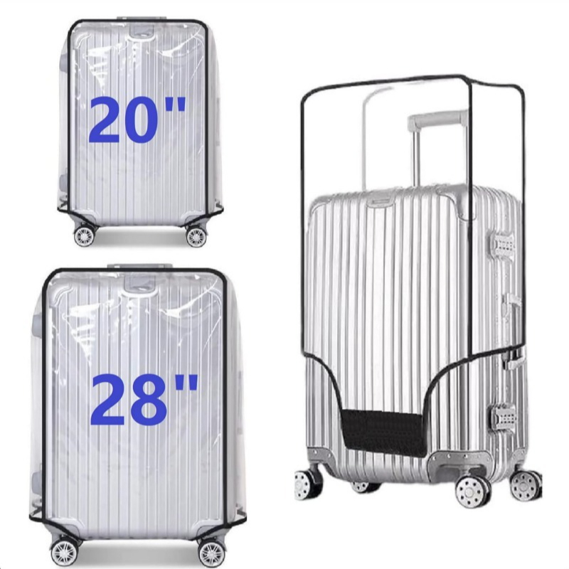 Waterproof Suitcase Cover Protector - ปลอกคลุมกระเป๋าเดินทางแบบกันน้ำ มีล้อ ทำจาก PVC ใส ป้องกันฝุ่น