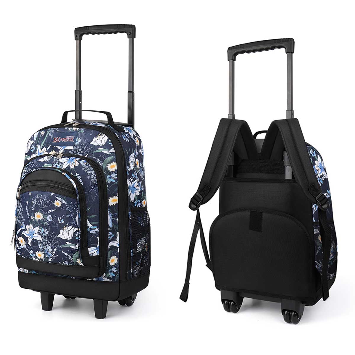 Foldable Rolling Luggage Bag - กระเป๋าเป้มีล้อ20นิ้วสำหรับผู้ใหญ่ความจุขนาดใหญ่กระเป๋าเป้สะพายหลังมีล้อกระเป๋าล้อลากกระเป๋าเป้ใส่โน๊ตบุ๊ค