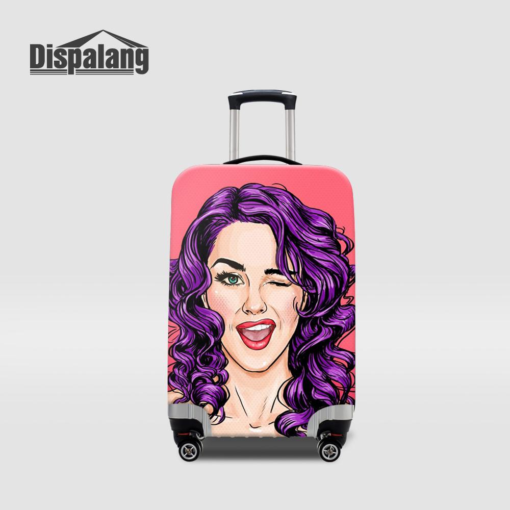Waterproof Suitcase Cover Protector - ปลอกคลุมกระเป๋าเดินทางลายการ์ตูนแบบกำหนดเองสำหรับผู้หญิง ป้องกันฝุ่นและน้ำ สำหรับกระเป๋าขนาด 18-32 นิ้ว