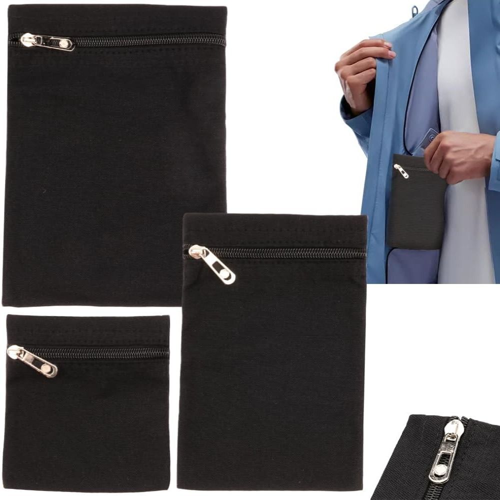 Wallets - กระเป๋าใส่ของสำหรับเดินทาง พร้อมช่องซ่อนด้านในแบบเย็บติด พร้อมซิป ช่องเก็บของปลอดภัยสำหรับเสื้อผ้าและเสื้อโค้ท