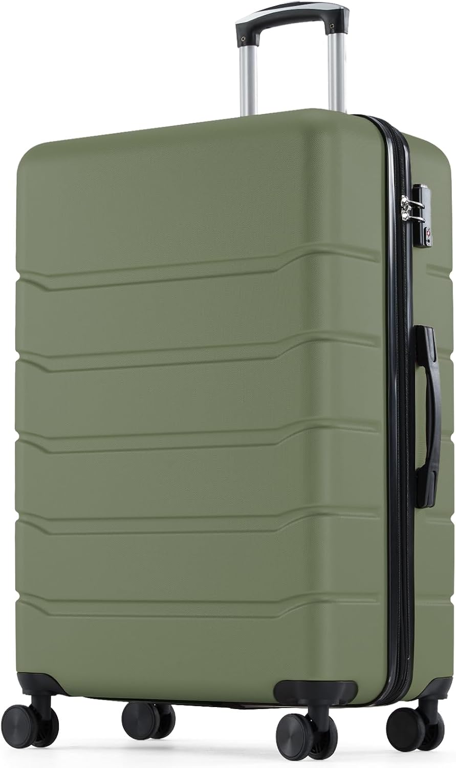 Expandable Hard Shell Luggage Set - กระเป๋าเดินทางแบบถือขึ้นเครื่องขนาด 28 นิ้ว, กระเป๋าเดินทางแบบแข็ง ABS พร้อมล้อหมุนคู่,