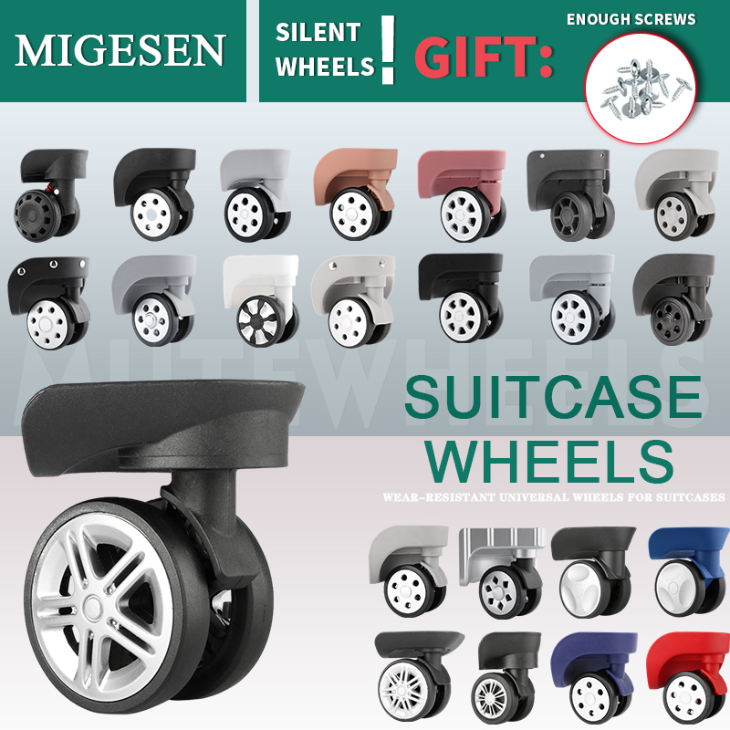 Silent Replacement Luggage Wheels - ล้อกระเป๋าเดินทางอเนกประสงค์1คู่เงียบสมดุลทนทานต่อการเสียดสีอุปกรณ์เสริมกระเป๋าเดินทางล้อสากลคุณภาพสูง
