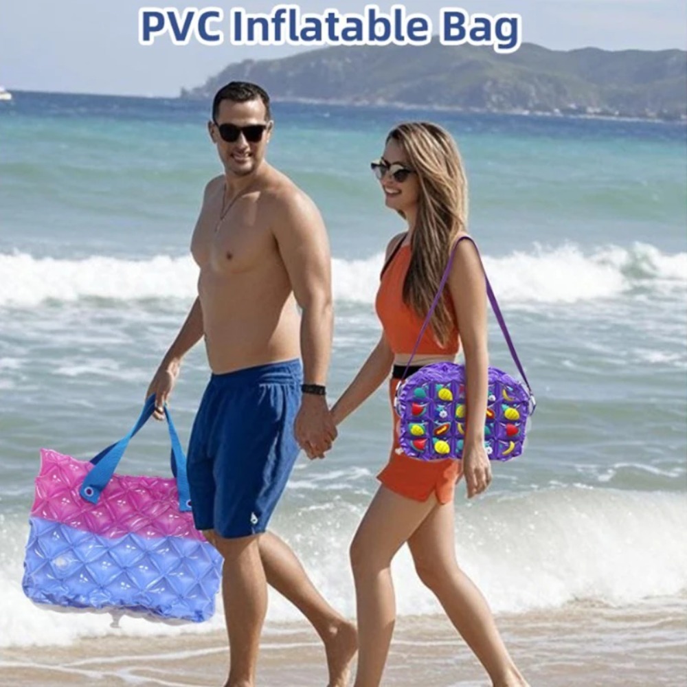 Handbags - กระเป๋าคาดลำตัวพองลม PVC ลายตราประทับวันหยุดริมทะเล กันน้ำ สำหรับออกนอกบ้าน เล่นน้ำ
