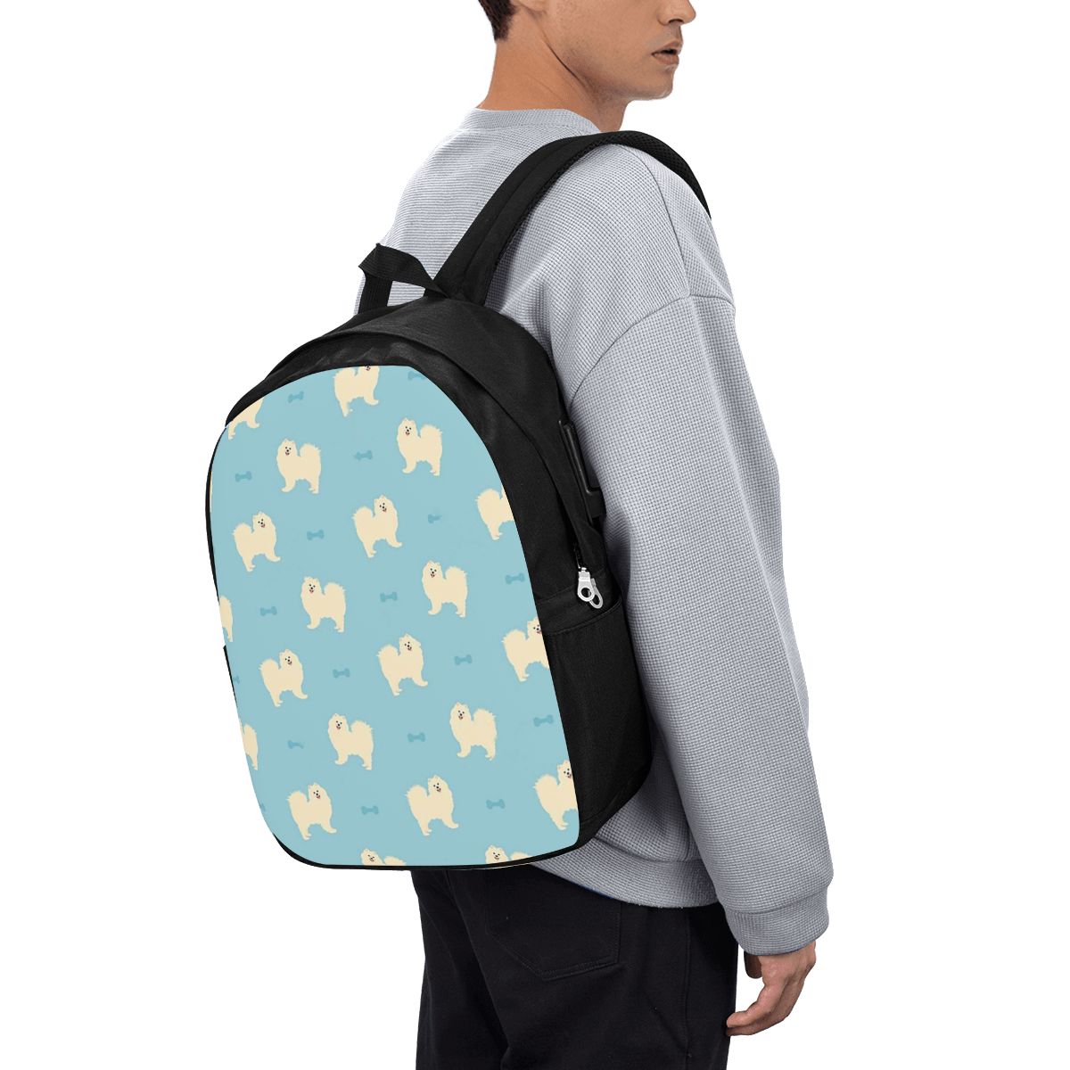Travel Bags - กระเป๋าเป้สะพายหลังสุนัขพันธุ์ซามอยด์กระเป๋าใส่โน๊ตบุ๊คสำหรับเดินทางคอมพิวเตอร์กระเป๋านักเรียนวิทยาลัยกระเป๋าใส่แล็ปท็อปกระเป๋าสะพายสำหรับผู้ชายผู้หญิง