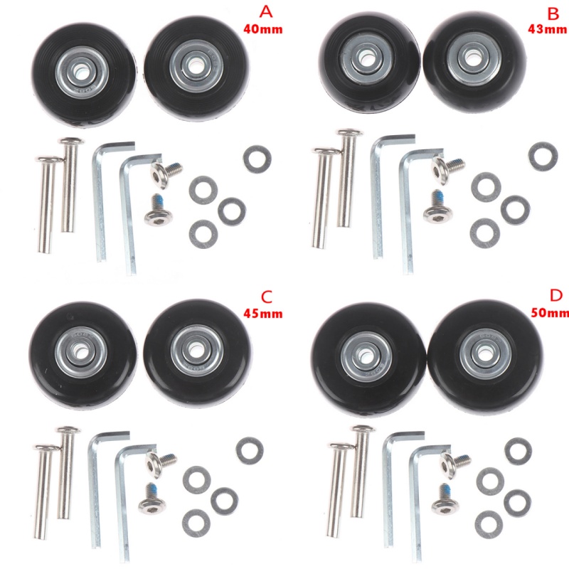 Silent Replacement Luggage Wheels - ชุดอะไหล่กระเป๋าเดินทางล้อกระเป๋าถือเดินทางเงียบ40-54มม. 1ชุดชุดซ่อมเพลาล้อ