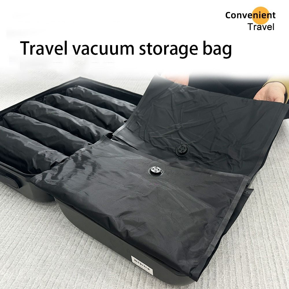 Luggage - ถุงสูญญากาศแบบม้วนมือใหม่ ใช้ซ้ำได้ ป้องกันฝุ่น ประหยัดพื้นที่ ถุงบีบอัดสูญญากาศแบบพกพา สำหรับจัดเก็บสัมภาระในการเดินทาง