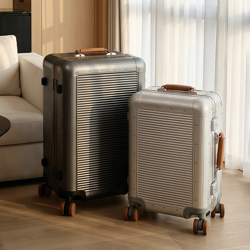 Aluminum Frame Carry On Luggage - กระเป๋าเดินทางล้อลากโครงอะลูมิเนียมขนาดใหญ่ 20/24/28 นิ้ว สำหรับนักธุรกิจชาย พร้อมรหัสล็อค กระเป๋าถือขึ้นเครื่องสำหรับผู้หญิง