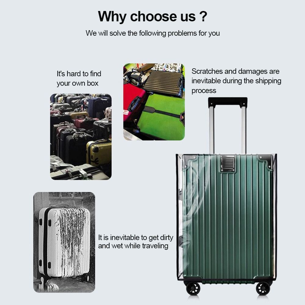 ผ้าคลุมกระเป๋าเดินทางแบบใส ทนท - Waterproof Suitcase Cover Protector บทวิจารณ์และราคา