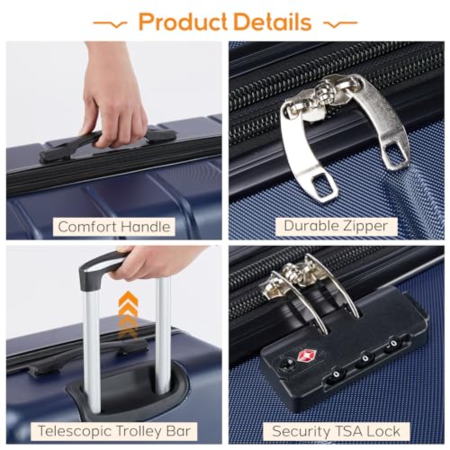 ชุดกระเป๋าเดินทาง 3 ชิ้นสำหรับ - Expandable Hard Shell Luggage Set บทวิจารณ์และราคา