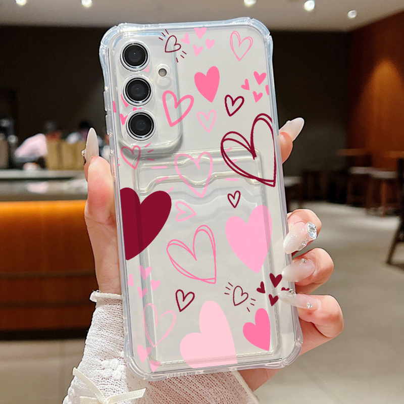 เคสโทรศัพท์ลายใบไม้รูปหัวใจใส  - Wallets บทวิจารณ์และราคา