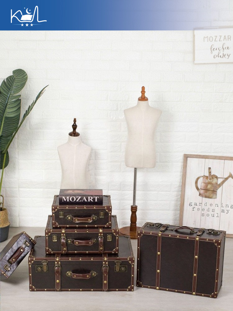 กล่องเก็บของตกแต่งสไตล์วินเทจส - Retro Vintage Trunk Suitcase บทวิจารณ์และราคา