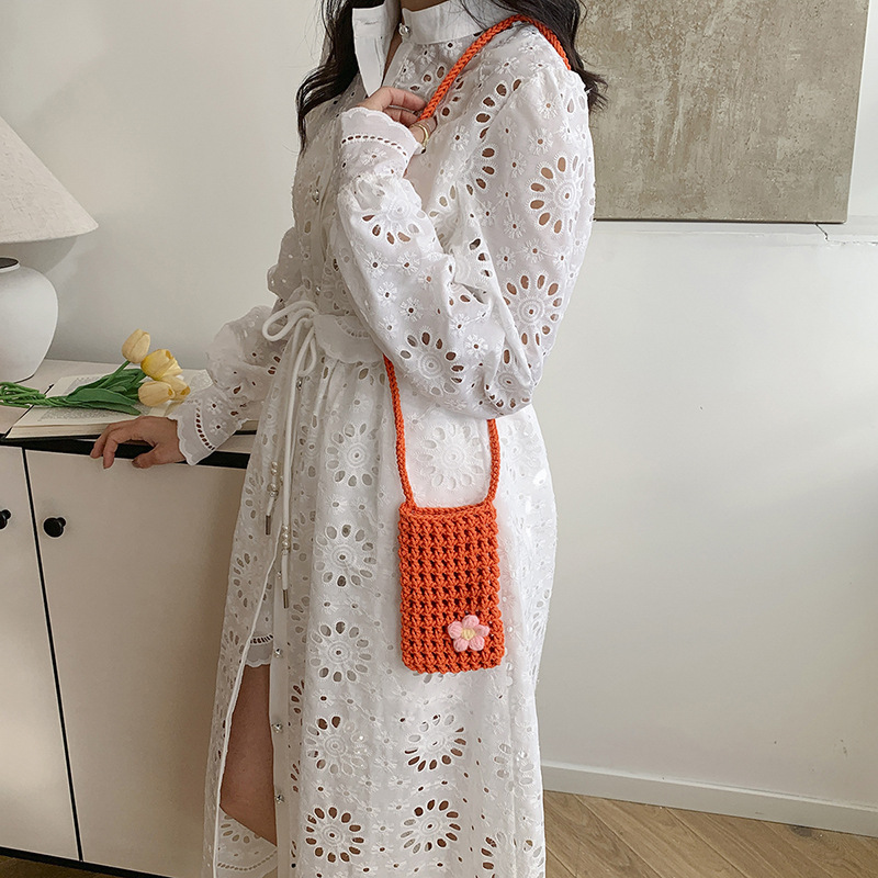 กระเป๋าโทรศัพท์แบบถักลายฉลุอเน - Handbags บทวิจารณ์และราคา