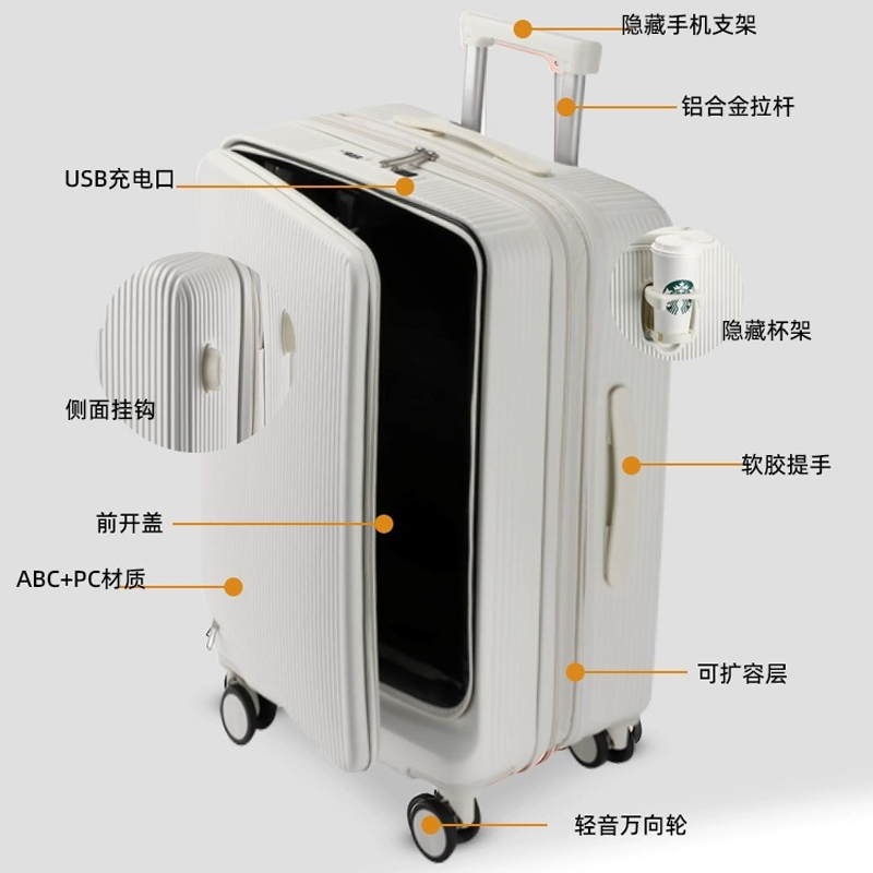 ร้อน! ใหม่ 20/22/24/26/28 นิ้ว - Front Opening Laptop Luggage 24 Inch บทวิจารณ์และราคา