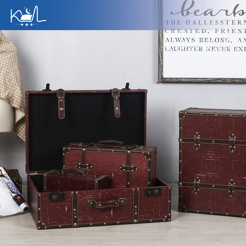 กล่องเก็บของตกแต่งสไตล์วินเทจส - Retro Vintage Trunk Suitcase บทวิจารณ์และราคา