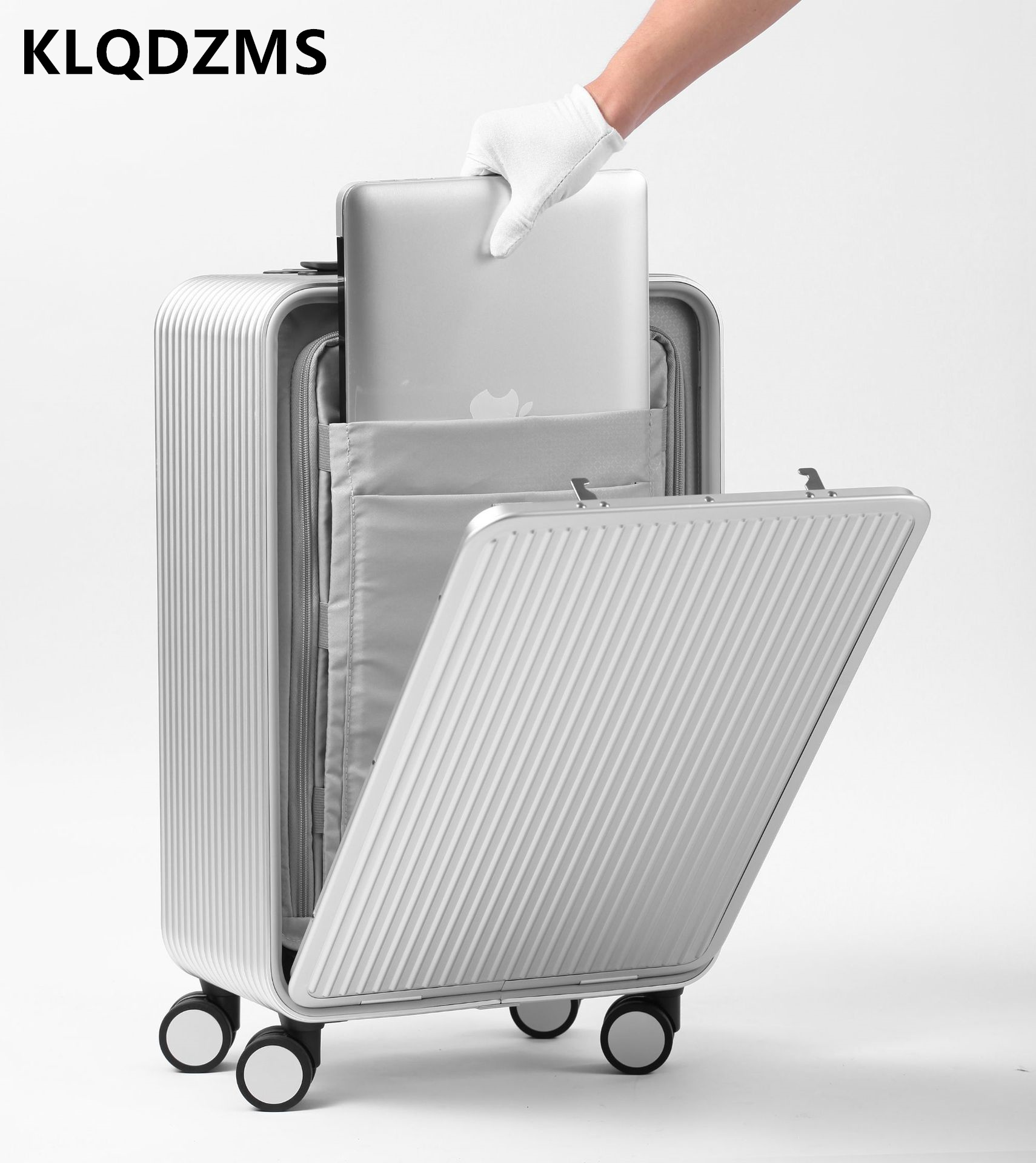 KLQDZMS กระเป๋าเดินทางอลูมิเนี - Front Opening Laptop Luggage 24 Inch บทวิจารณ์และราคา