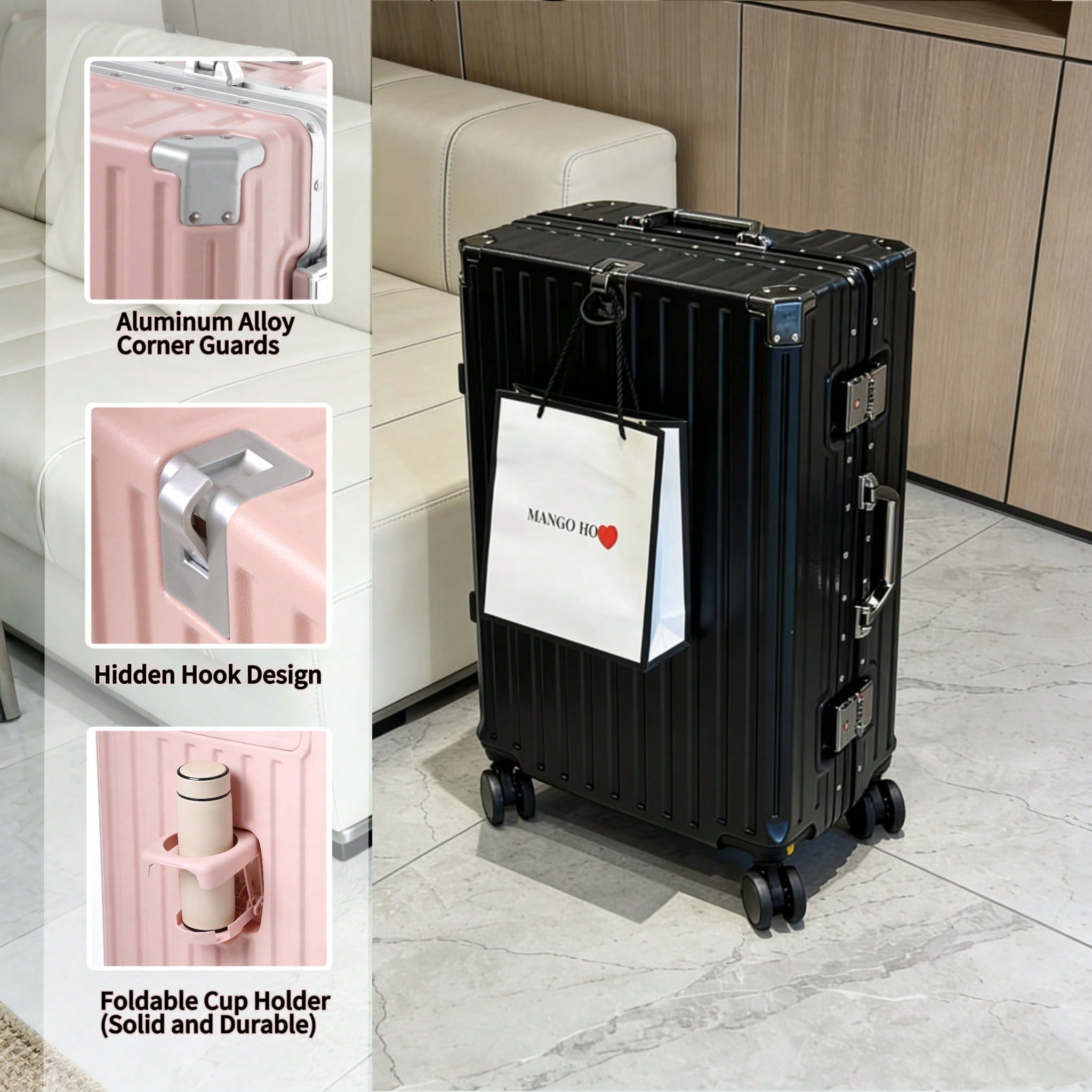 กระเป๋าเดินทางขนาด 20 นิ้ว ได้ - Aluminum Frame Carry On Luggage บทวิจารณ์และราคา