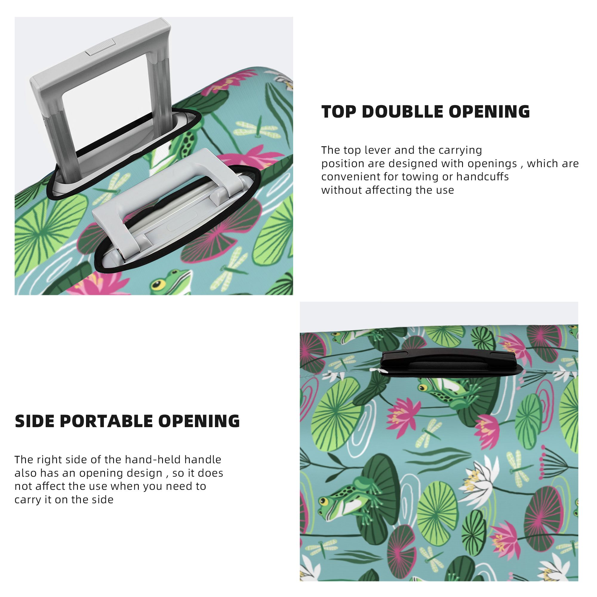 ฝาครอบกระเป๋าเดินทางลายกบและดอ - Waterproof Suitcase Cover Protector บทวิจารณ์และราคา