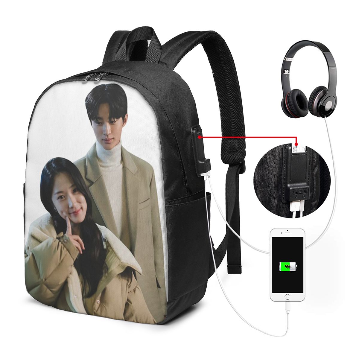 กระเป๋าเป้สะพายหลังลายแฟนอาร์ต - Travel Bags บทวิจารณ์และราคา