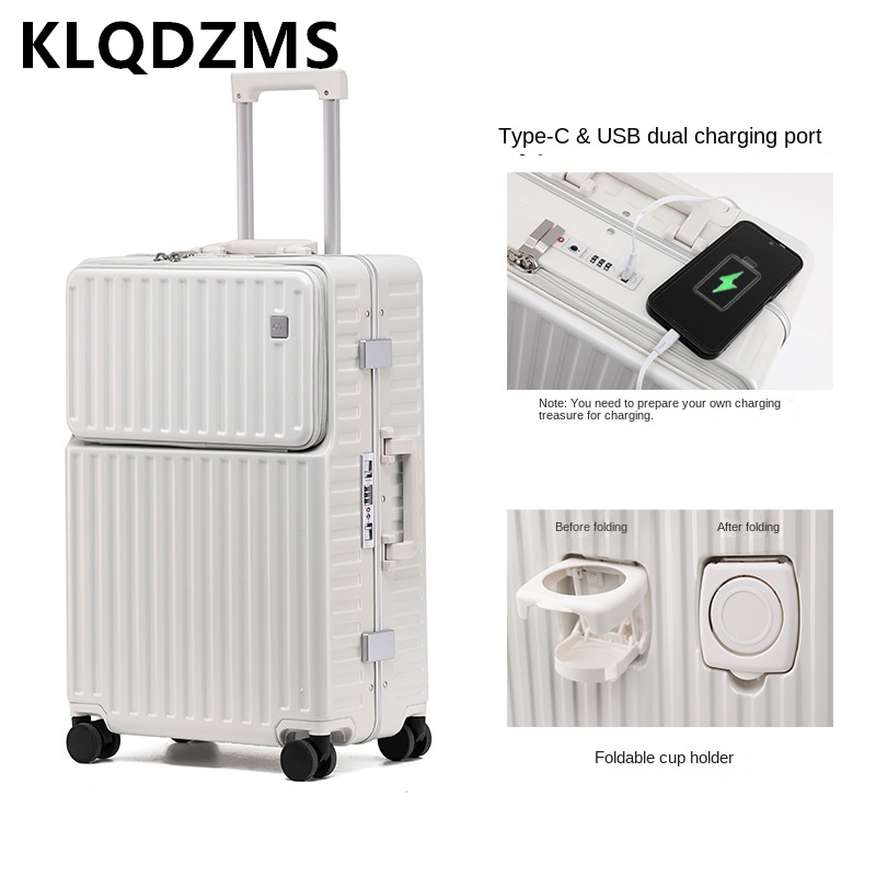 กระเป๋าเดินทางแบบถือ KLQDZMS แ - Front Opening Laptop Luggage 24 Inch บทวิจารณ์และราคา